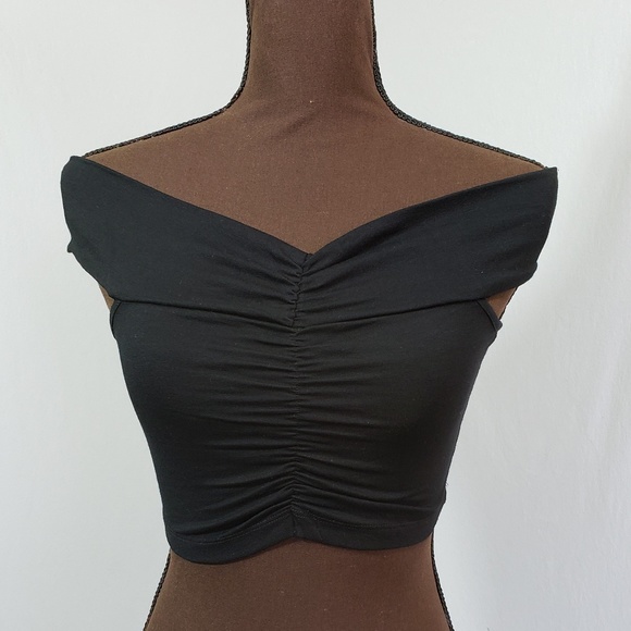 ASOS Tops - ASOS Black Mid Drift Off The Shoulder Top